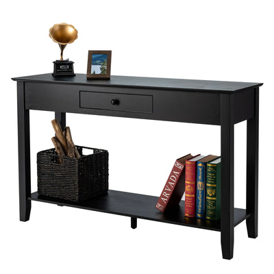 Console Sofa Side Accent Table with Drawer Shelf