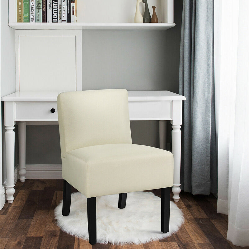 Fabric Upholstered Leisure Chair with Wooden Legs