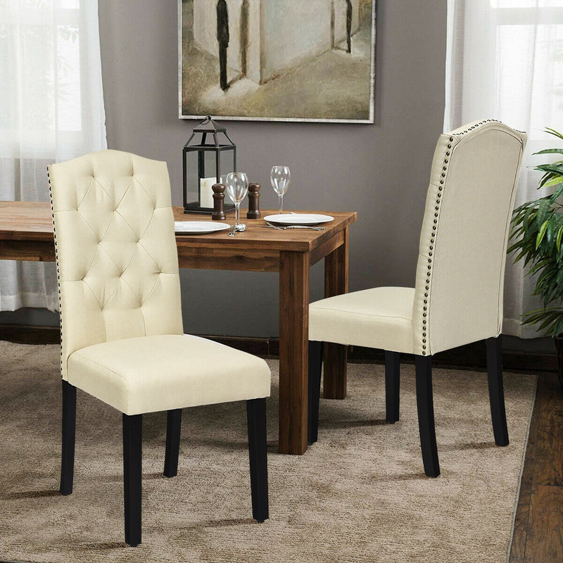 Set of 2 Tufted Upholstered Dining Chair