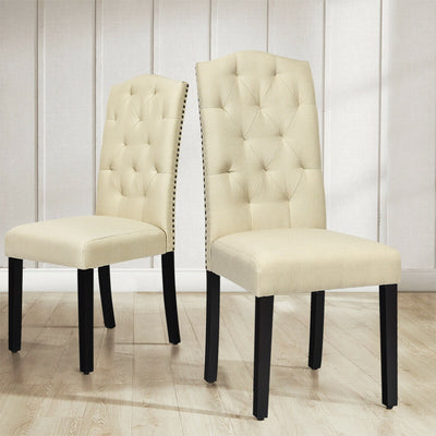 Set of 2 Tufted Upholstered Dining Chair