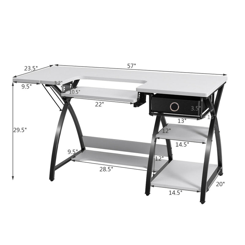 Sewing Craft Table Folding Computer Desk