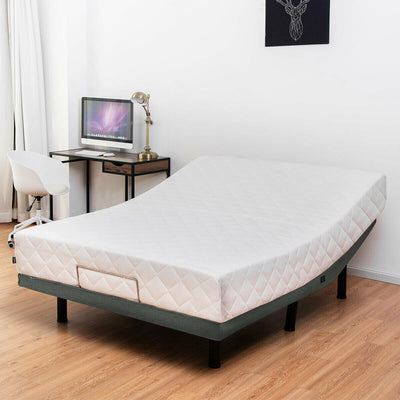 Adjustable Massage Upholstered Bed Base with Remote Control & USB Ports