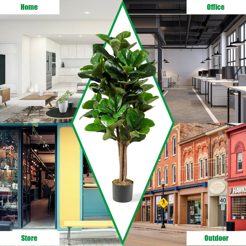 5 Feet Artificial Fiddle Leaf Fig Tree Decorative Planter