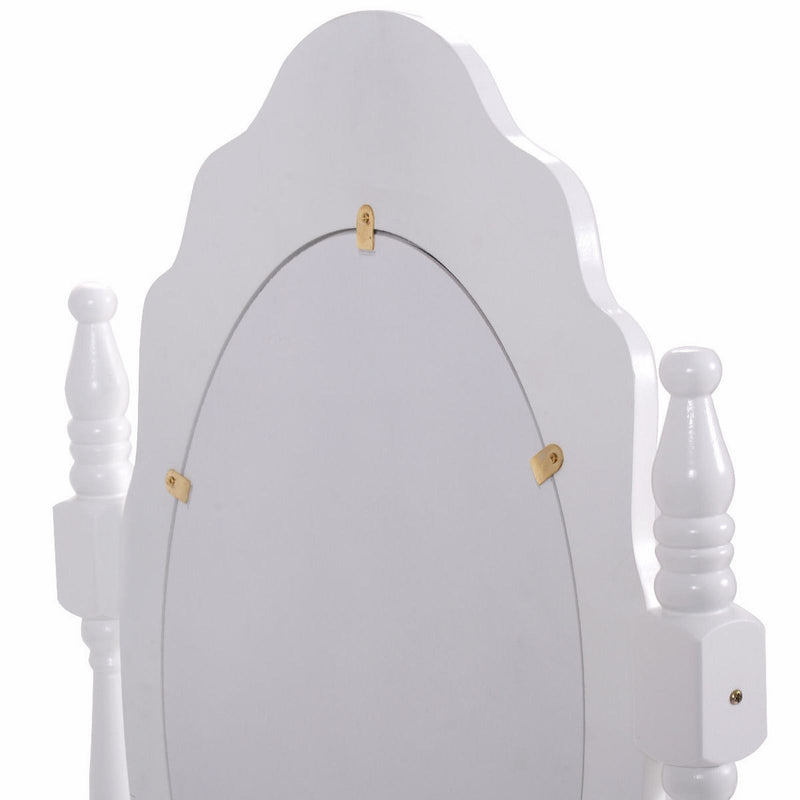 360¡ã Rotating Mirrored Dressing Table with Cushioned Stool