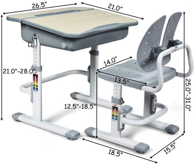 Kids Desk and Chair Set Children's Study Table Storage