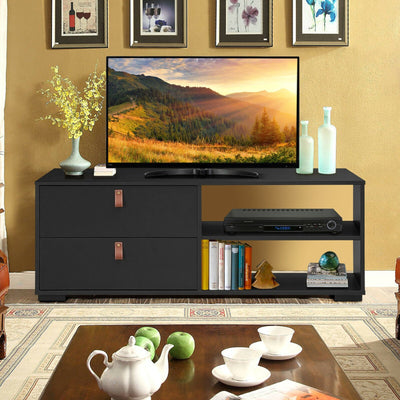 55" TV Stand with Adjustable Shelves and Drawers