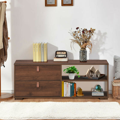 55" TV Stand with Adjustable Shelves and Drawers