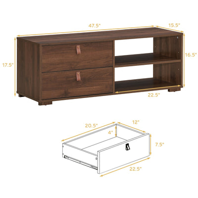 55" TV Stand with Adjustable Shelves and Drawers