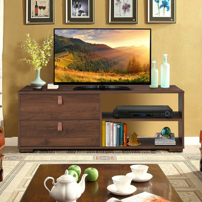 55" TV Stand with Adjustable Shelves and Drawers