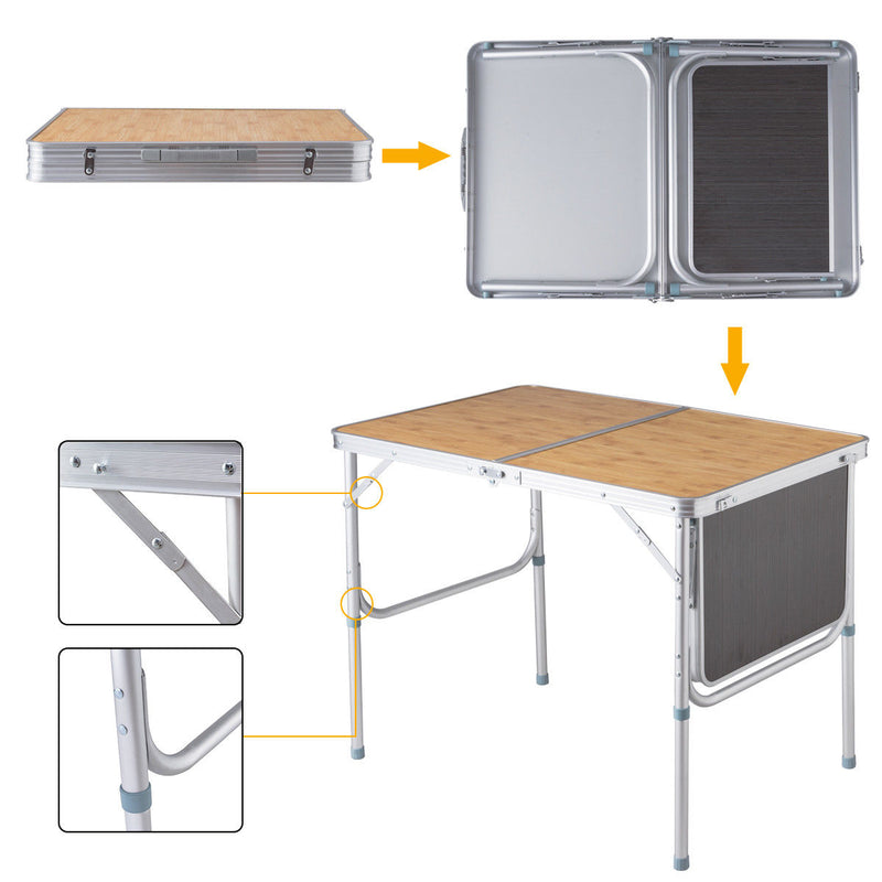 Portable Folding Camping Table with Stretchable Tabletop