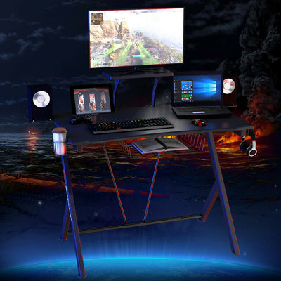 Multifunctional K-Shaped Gamer Desk with Display Support Plate