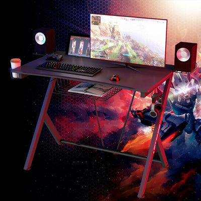 Multifunctional K-Shaped Gamer Desk with Display Support Plate