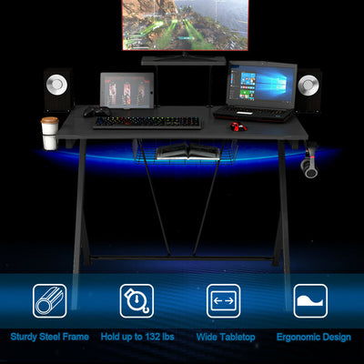 Multifunctional K-Shaped Gamer Desk with Display Support Plate