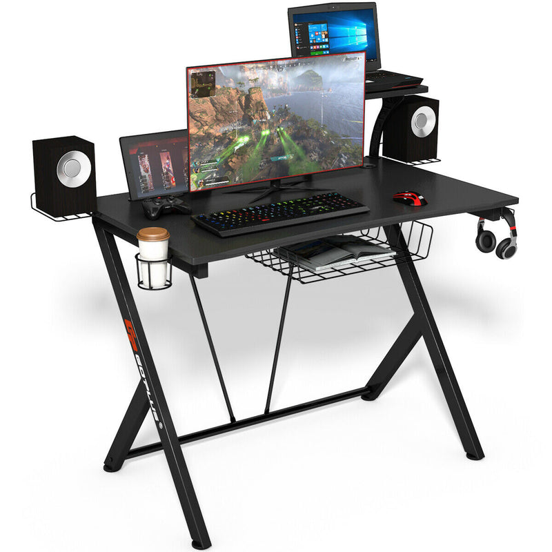 Multifunctional K-Shaped Gamer Desk with Display Support Plate