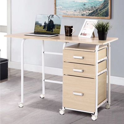 Folding Computer Laptop Desk Wheeled Home Office