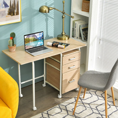 Folding Computer Laptop Desk Wheeled Home Office