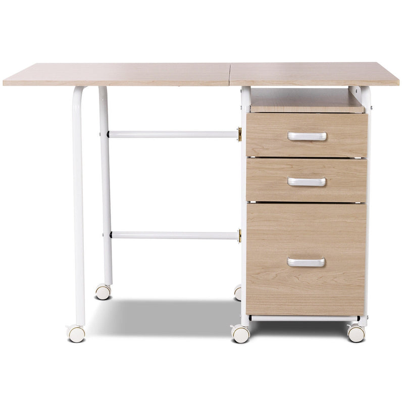 Folding Computer Laptop Desk Wheeled Home Office