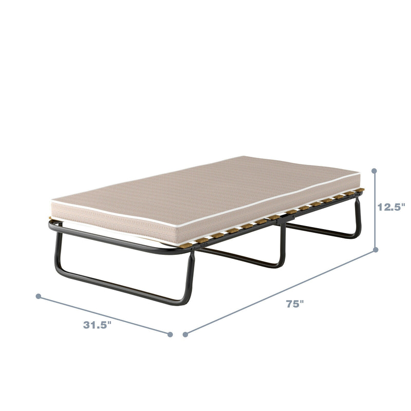 Folding Bed with Memory Foam Mattress Metal Guest Sleeper