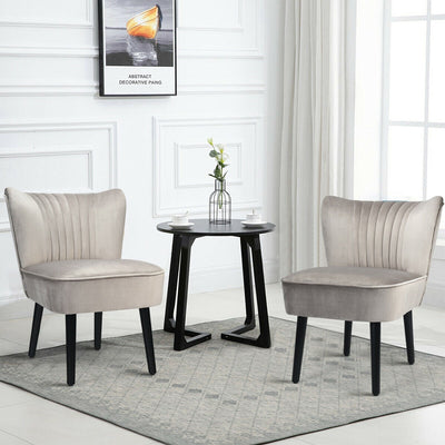 Set of 2 Armless Upholstered Leisure Accent Chair