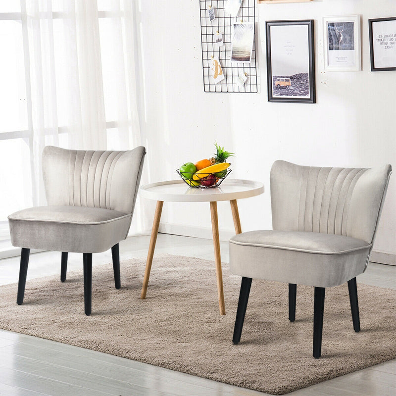 Set of 2 Armless Upholstered Leisure Accent Chair