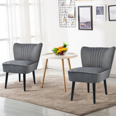 Set of 2 Armless Upholstered Leisure Accent Chair