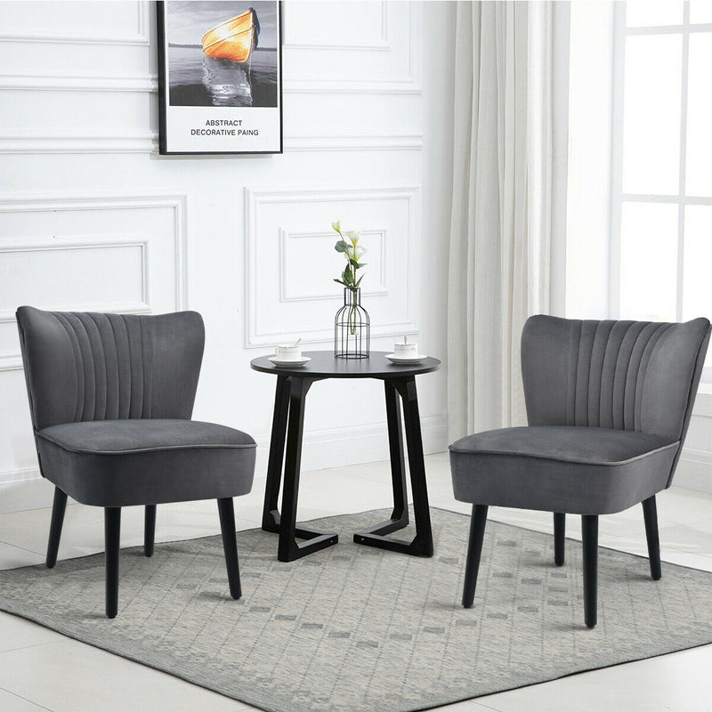 Set of 2 Armless Upholstered Leisure Accent Chair