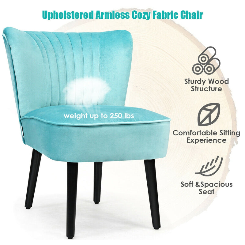 Set of 2 Armless Upholstered Leisure Accent Chair