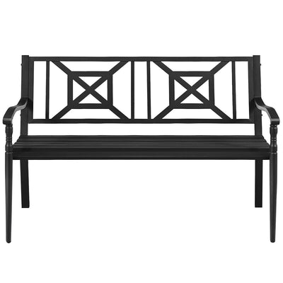 Patio Garden Bench with Powder Coated Steel Frame