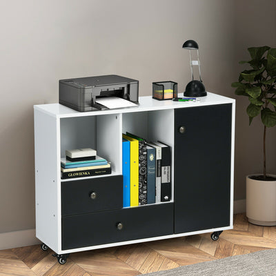 Lateral Removable Filing Cabinet with 2 Drawers and One Door