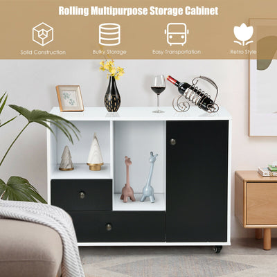 Lateral Removable Filing Cabinet with 2 Drawers and One Door