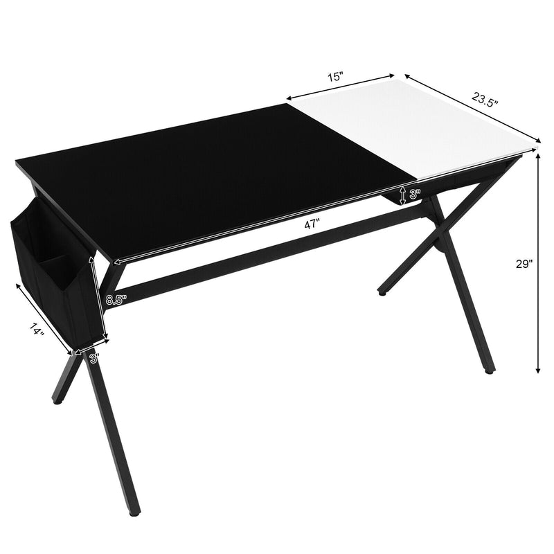 Writing Study Computer Desk with Drawer and Storage Bag