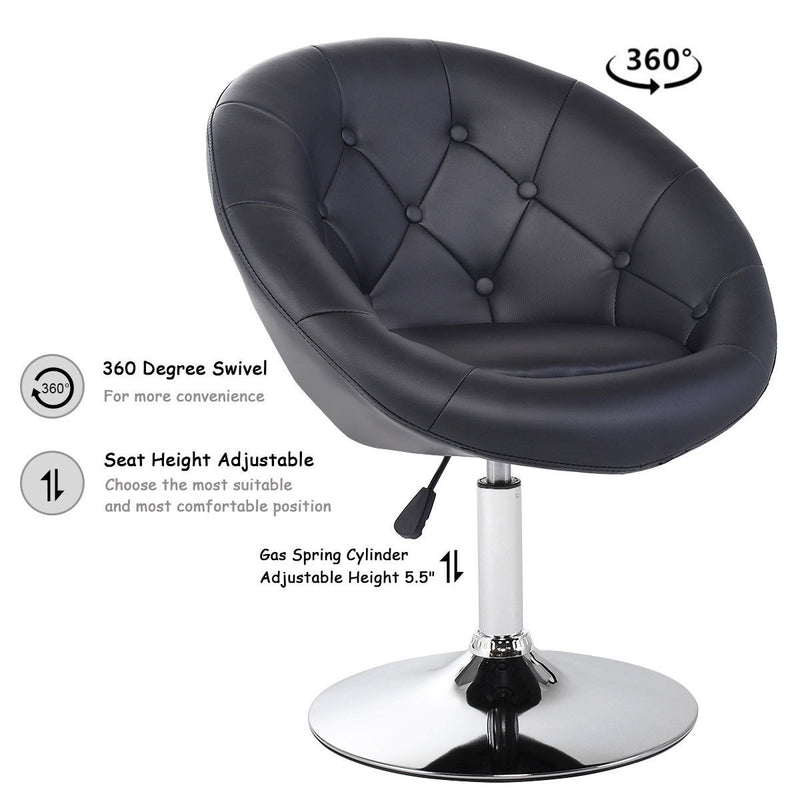 Adjustable Modern Swivel Round Tufted Chair