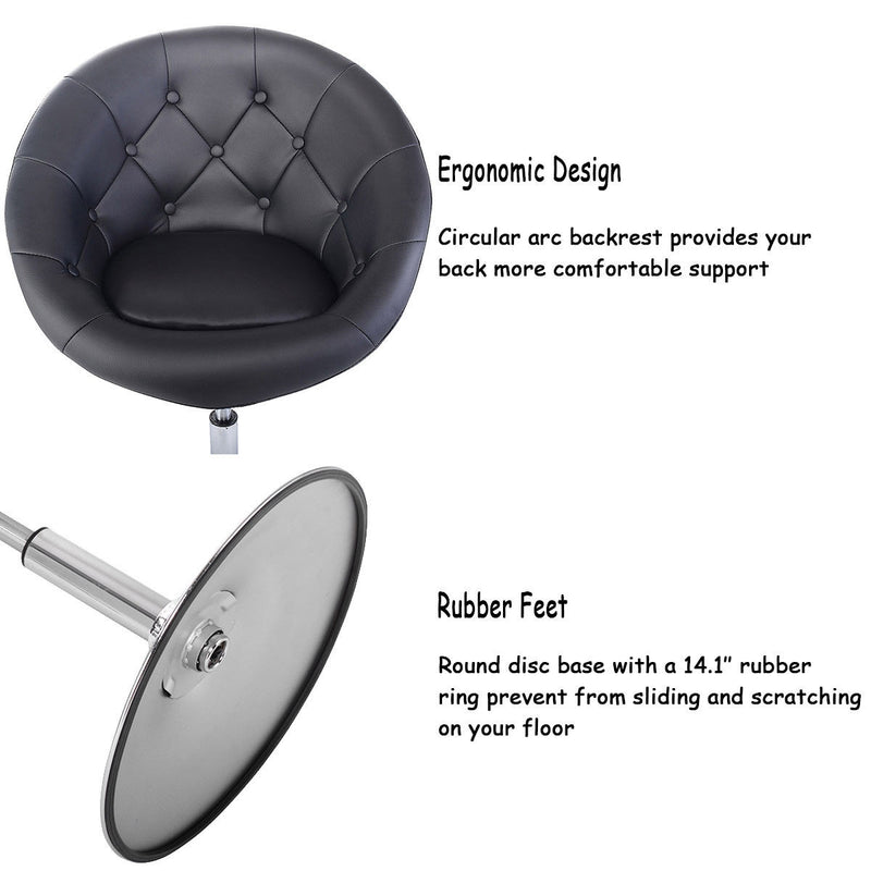 Adjustable Modern Swivel Round Tufted Chair