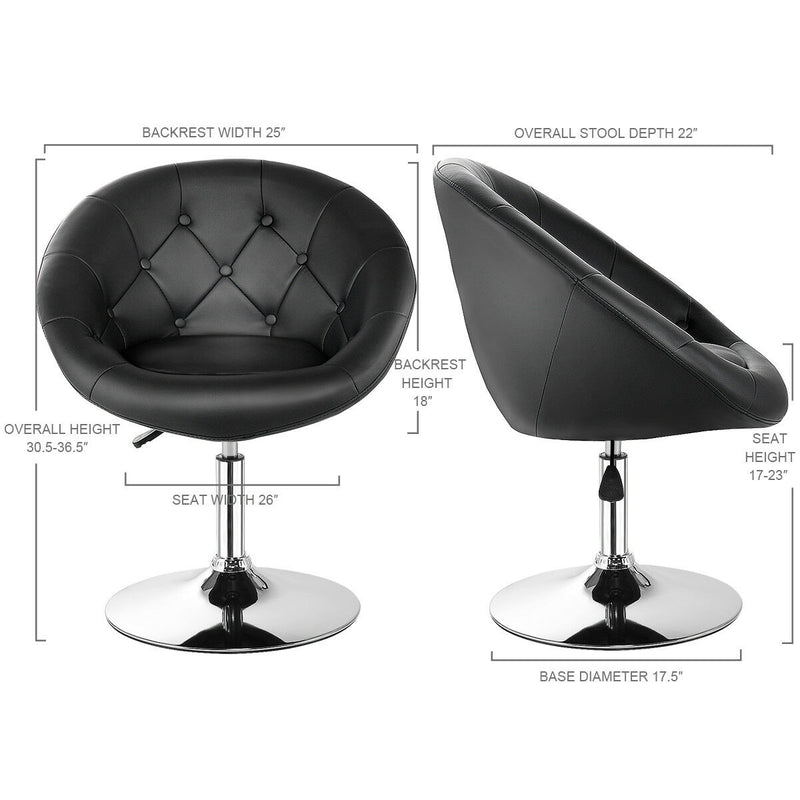 Adjustable Modern Swivel Round Tufted Chair