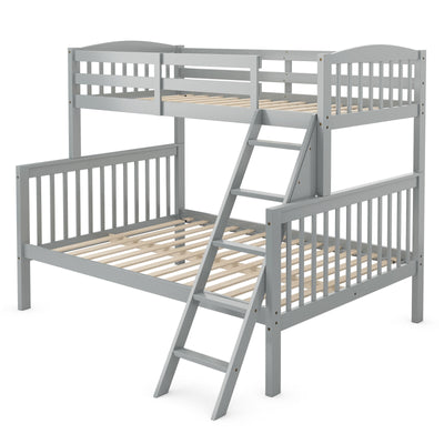 Convertible Rubber Wood Bunk Beds with Ladder