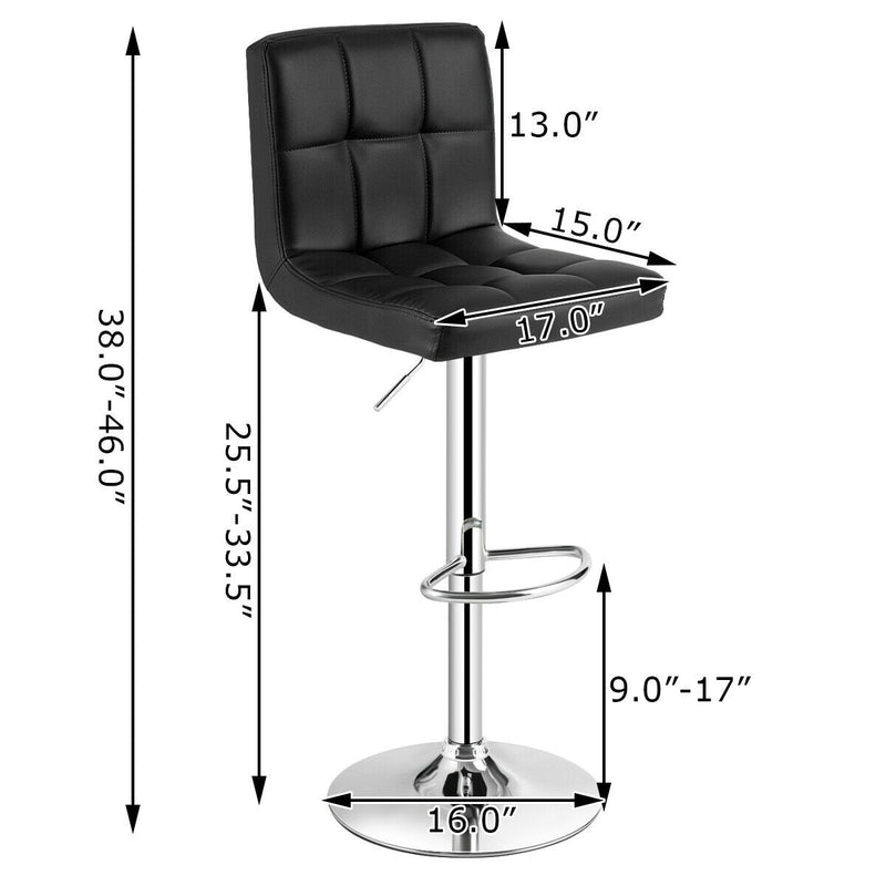 Adjustable Swivel Bar Stool with PU Leather