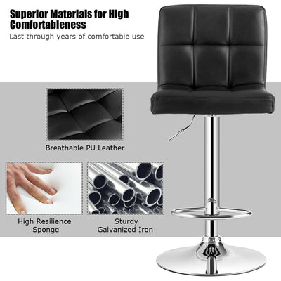 Adjustable Swivel Bar Stool with PU Leather