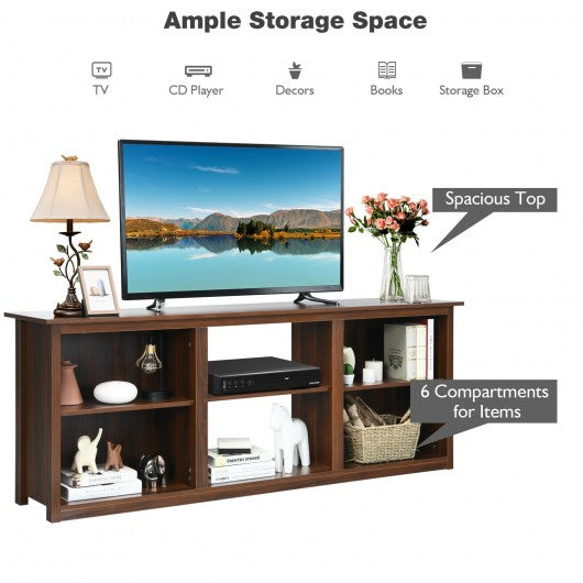 2-Tier TV Stand with 6 Compartments