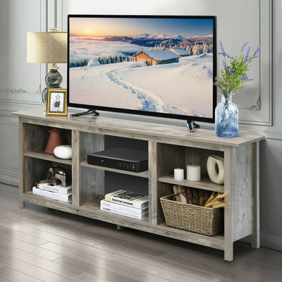 2-Tier Entertainment Center TV Stand with 6 Compartments