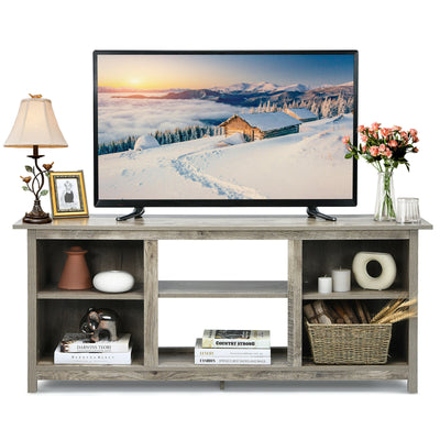 2-Tier Entertainment Center TV Stand with 6 Compartments