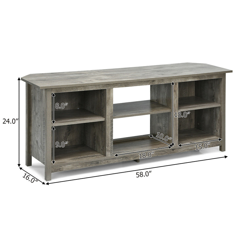 2-Tier Entertainment Center TV Stand with 6 Compartments