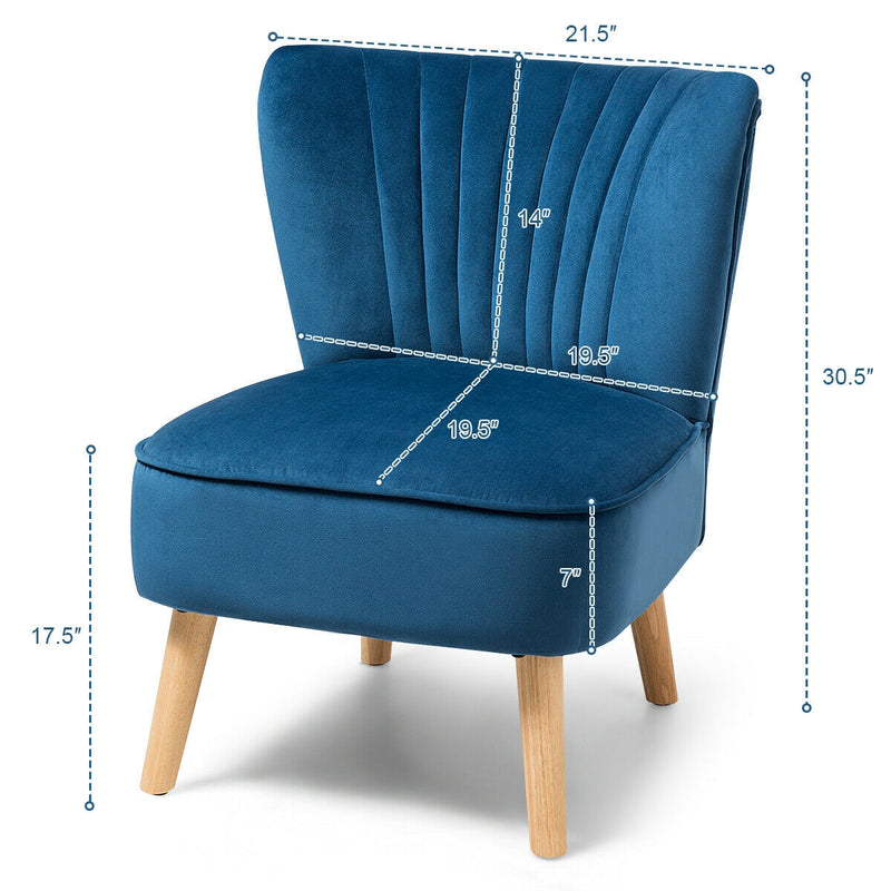 Armless Modern Velvet Leisure Chair