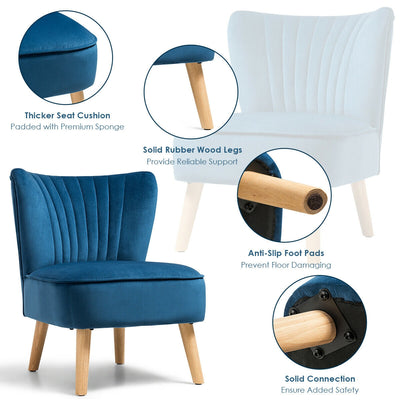 Armless Modern Velvet Leisure Chair