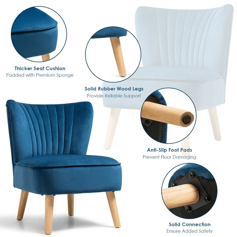 Armless Modern Velvet Leisure Chair