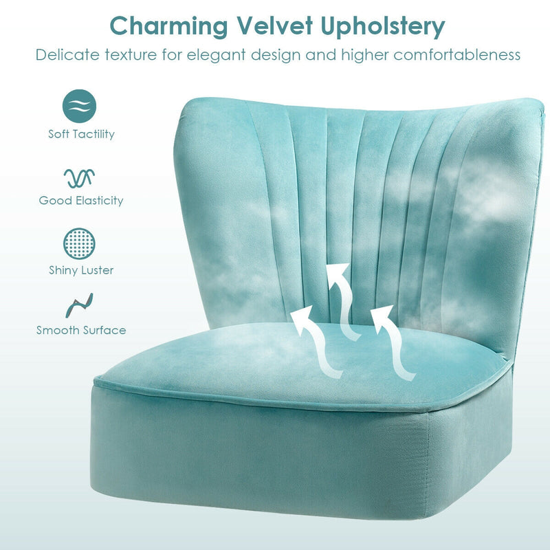 Armless Modern Velvet Leisure Chair