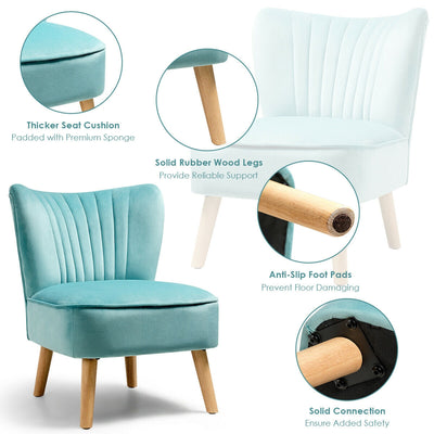 Armless Modern Velvet Leisure Chair