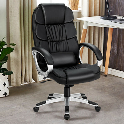 Ergonomic Swivel Office Task Chair with Lumbar Support and High Back