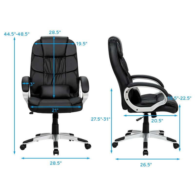 Ergonomic Swivel Office Task Chair with Lumbar Support and High Back