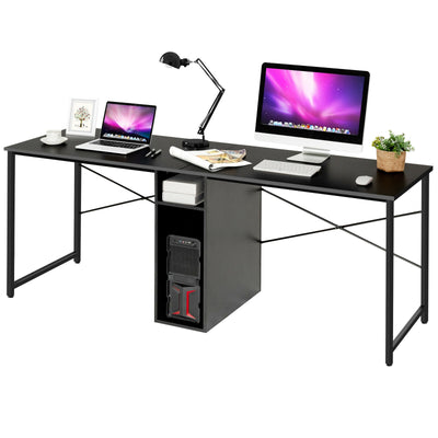 79" Multifunctional Office Desk for 2 Person with Storage