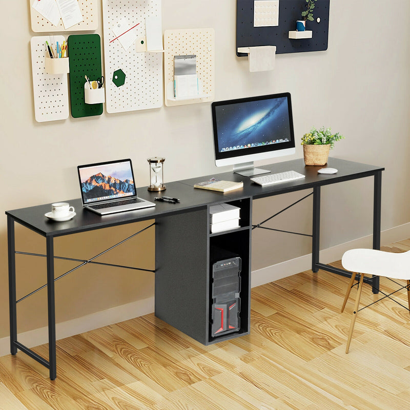 79" Multifunctional Office Desk for 2 Person with Storage